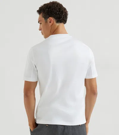 Brunello Cucinelli Men Slim Fit Crew-neck T-shirt In Lightweight Cotton Jersey In White