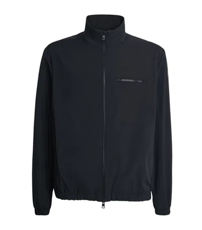 Moncler Danby High Collar Jacket Zipped Pocket In Black