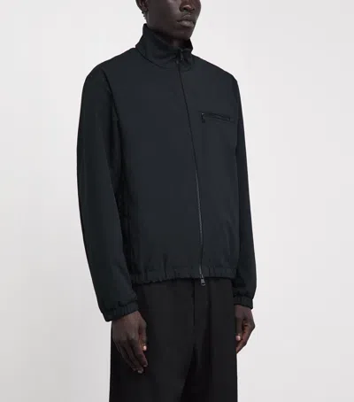 Moncler Danby High Collar Jacket Zipped Pocket In Black