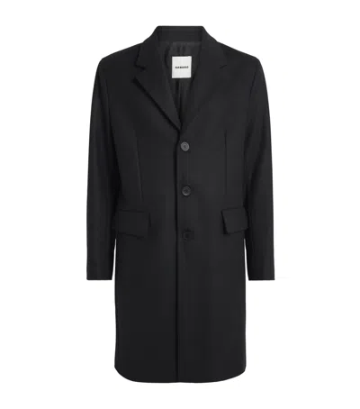 Sandro William Single-breasted Overcoat In Black