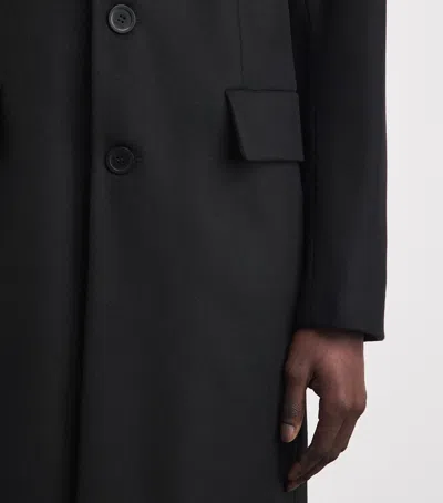 Sandro William Single-breasted Overcoat In Black