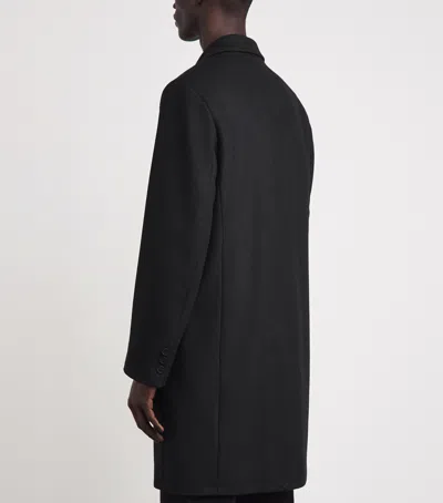 Sandro William Single-breasted Overcoat In Black