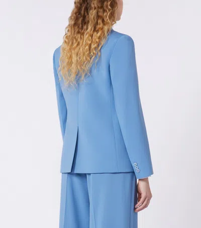 Weekend Max Mara Tailored Suit Jacket Buttoned Cuffs Flap Pockets In Blue