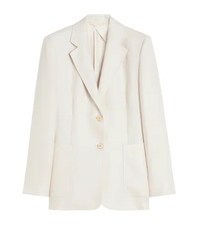 Max Mara Two-button Patch-pocket Jacket In Beige