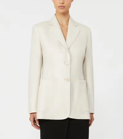 Max Mara Two-button Patch-pocket Jacket In Beige