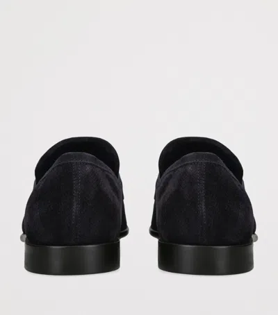 Ferragamo Gancini-buckle Loafers In Blue