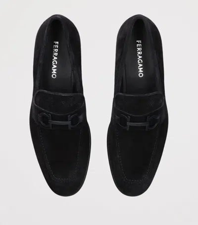 Ferragamo Gancini-buckle Loafers In Blue