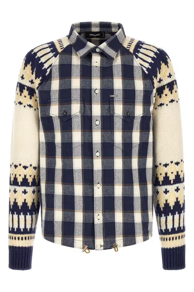 Dsquared2 Classic Check Drawstring Shirt In Multi