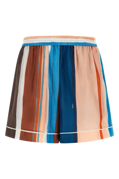 Fendi Venetian Stripes Relaxed Fit Lightweight Shorts In Multi