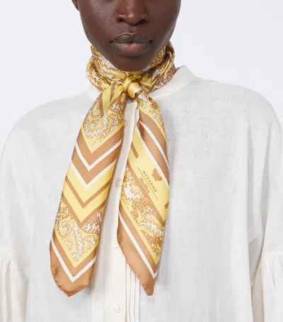 Weekend Max Mara Silk Twill Printed Scarf In Multi