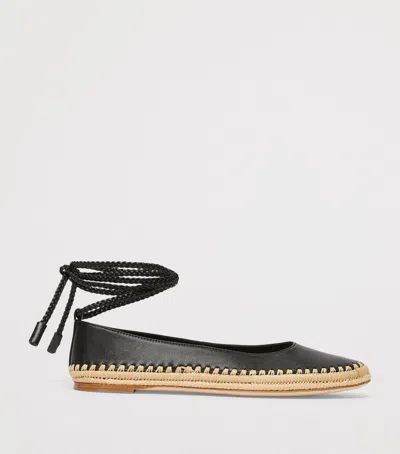 Max Mara Leather Espadrilles In Black