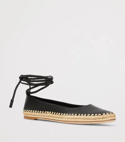 Max Mara Leather Espadrilles In Black