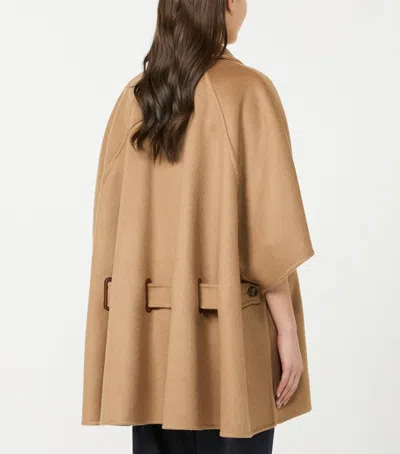 Max Mara Cashmere Oversized Cape In Beige