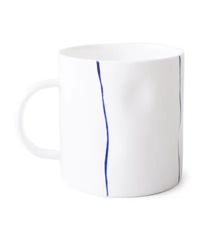 Feldspar Fine Bone China Stripe Tea Mug In Blue