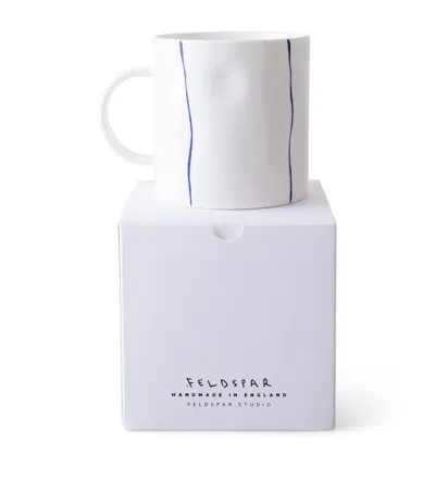 Feldspar Fine Bone China Stripe Tea Mug In Blue