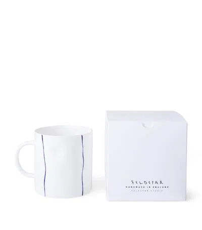Feldspar Fine Bone China Stripe Tea Mug In Blue