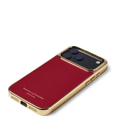 Aspinal Of London Leather Iphone 17 Pro Max Case In Red