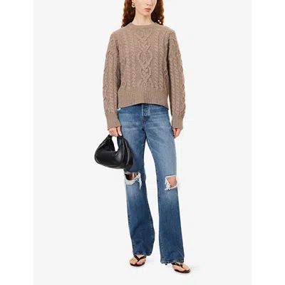 Frame The Vertical High Waist Relaxed Straight Leg Jeans In Voltage