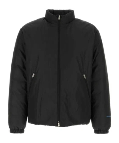 Jil Sander Polyester Down Jacket Elastic Cuffs High Collar In Black