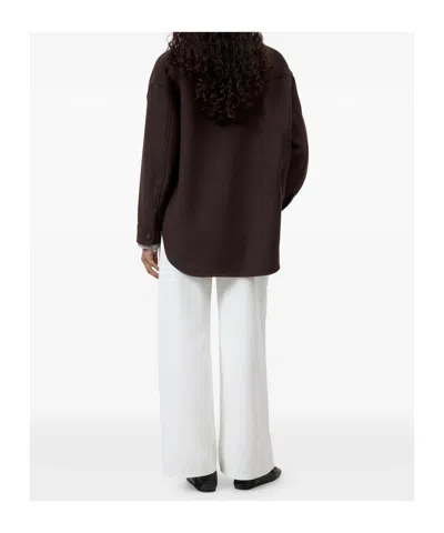 Closed Wool Blend Oversized Shirt Jacket In Brown