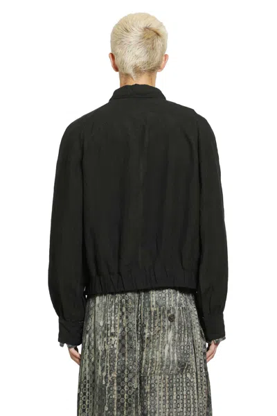 Ziggy Chen Puppytooth Cropped Aviator Jacket In Black