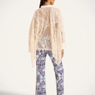 La Doublej 24/7 Printed Cotton Flared Pants In Blue