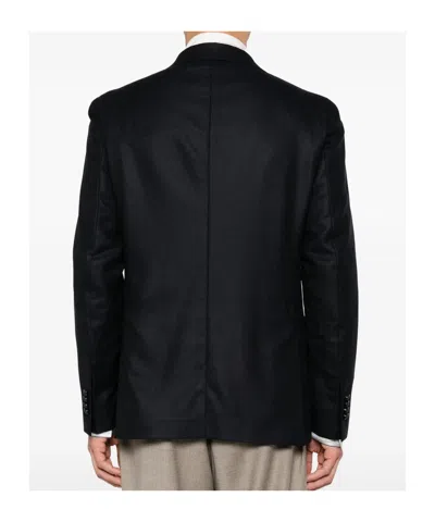 Tagliatore Double-breasted Blazer In Black