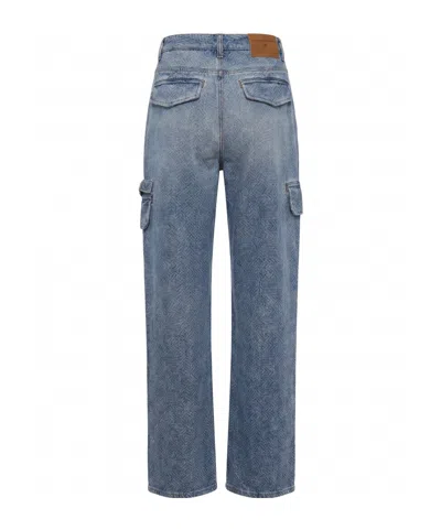 Ermanno Scervino Jacquard-pattern Cargo Jeans In Blue