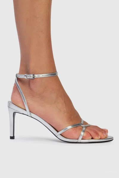 Black Suede Studio Miley Metallic Leather Sandals In Black