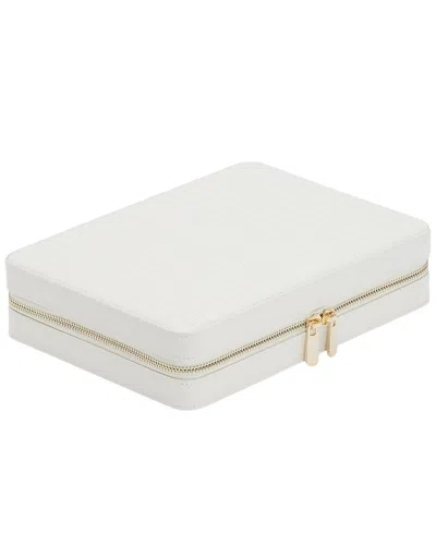 Wolf Maria Large Quilted Leather Zip Jewelry Case In White