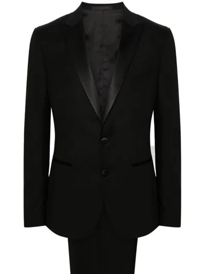 Corneliani Single-breasted Dinner Suit In Black