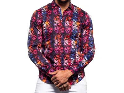 Eight X Floating Skulls Button Down Shirt In Multi In Multi