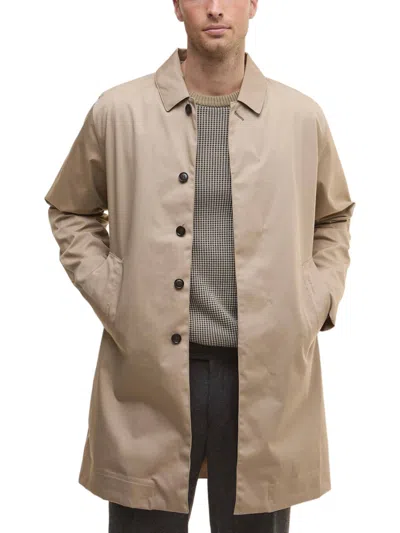 Barbour Long Collared Jacket Lorden Side Pockets In Neutral