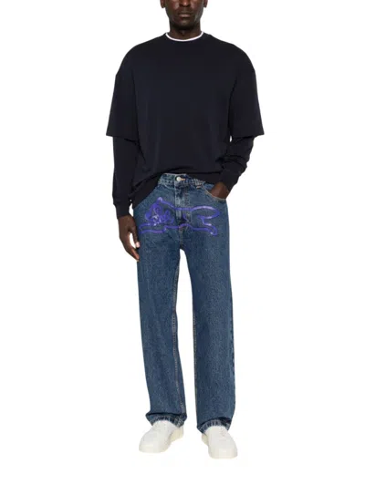Icecream Belt Loop Jeans In Blue