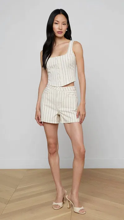 L'agence Saga Button Front Tank In Neutral
