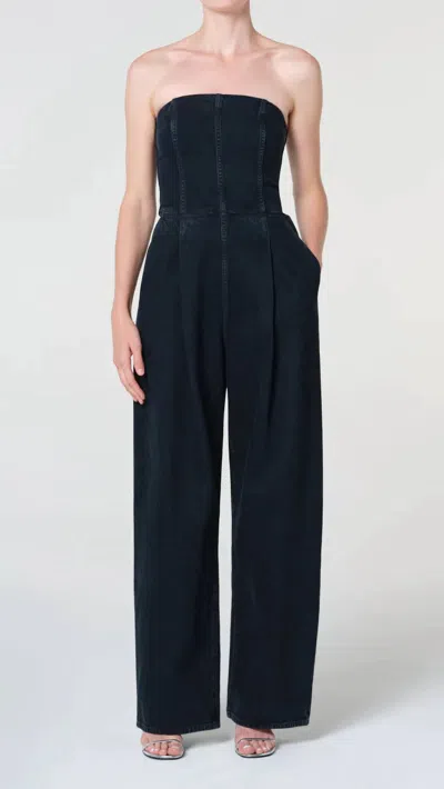 Agolde Agyness Strapless Jumpsuit In Illusion In Black