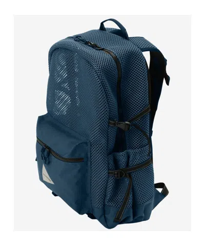 And Wander Mesh Patchwork Backpack In Blue