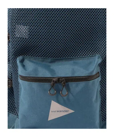 And Wander Mesh Patchwork Backpack In Blue
