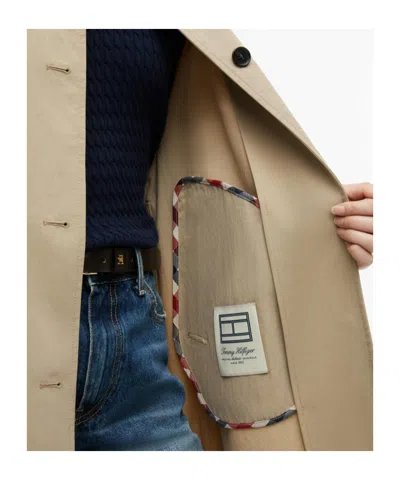 Tommy Hilfiger Water Repellent Twill Single Breasted Coat In Camel
