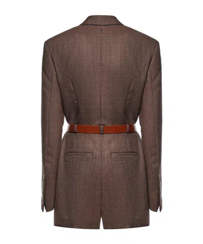 Dondup Belted Check-pattern Jumpsuit In Brown