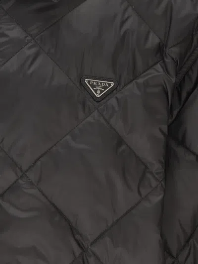 Prada Polyester Down Jacket Casual Style In Black