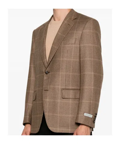 Canali Check-pattern Single-breasted Jacket In Multi
