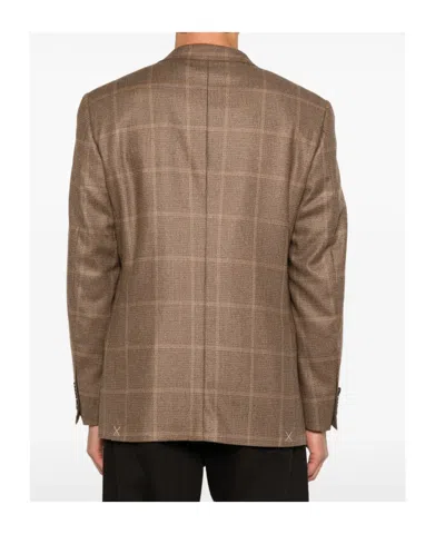 Canali Check-pattern Single-breasted Jacket In Multi