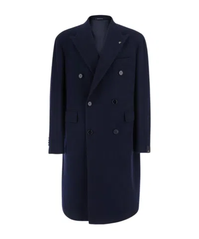 Tagliatore Wool Blend Double-breasted Coat In Multi