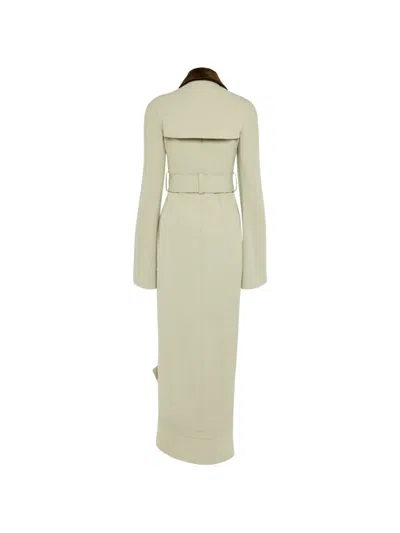 A.w.a.k.e. Cotton-blend Bib-front Structured Trench Coat In Green