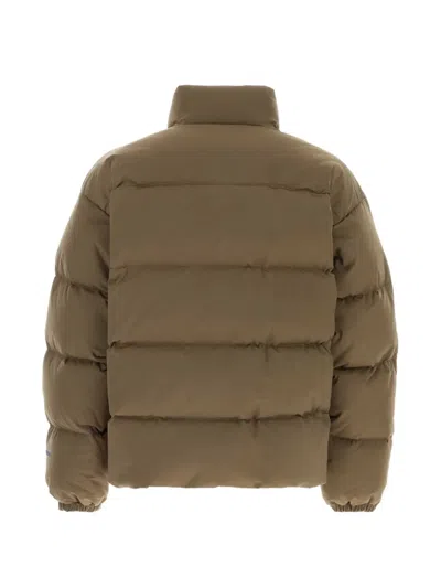 Jil Sander Polyester Down Jacket High Collar Puffer In Brown
