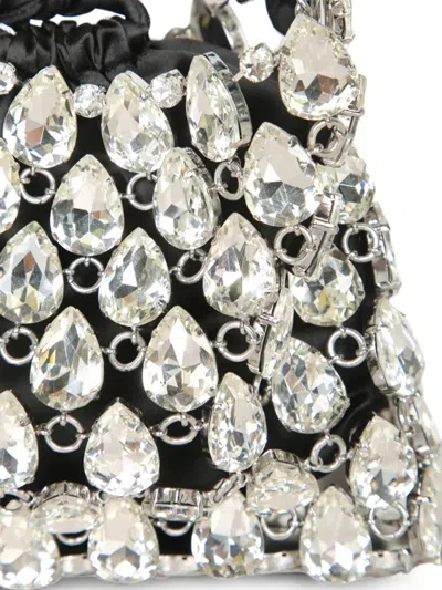 Self-portrait Crystal-embellished Drawstring Backpack In Silver
