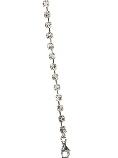 Self-portrait Crystal-embellished Drawstring Backpack In Silver
