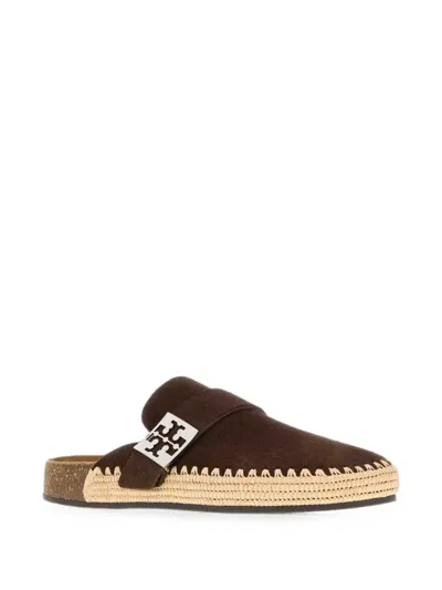 Tory Burch Mellow Double-t Mules In Multi