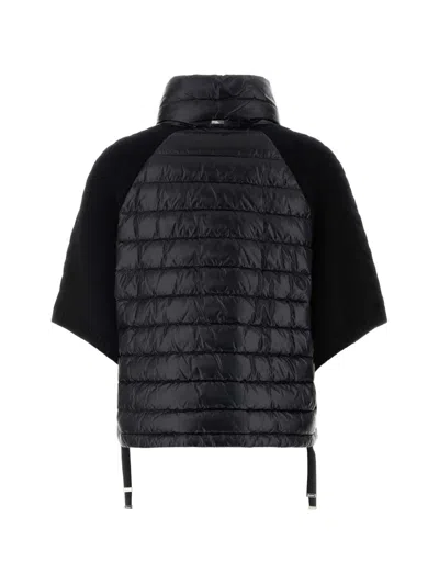 Herno Nylon Jacket Adjustable Straps High Collar In Black